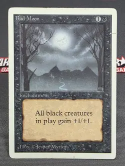 MTG Bad Moon- DAMAGED -Unlimited Edition Magic the Gathering Card # 094 - Image 1