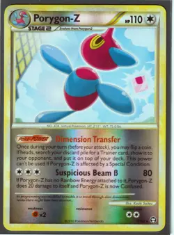 2010 PORYGON-Z #7/102 HGSS TRIUMPHANT POKEMON CARD RARE-REVERSE HOLO-NM/L - Image 1