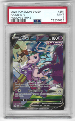 Pokemon Card PSA 9 Mew V 251/264 Fusion Strike Full Art 2021 - Image 1