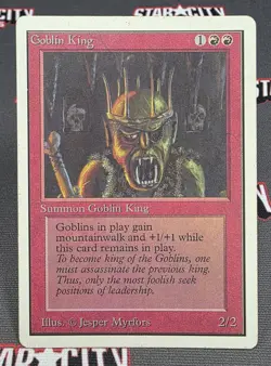 MTG Goblin King- DAMAGED -Unlimited Edition Magic the Gathering Card # 155 - Image 1