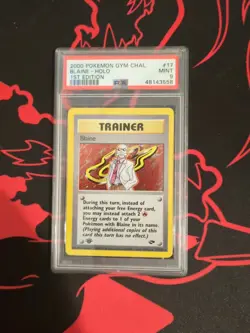 PSA 9 Blaine 17/132 2000 Gym Challenge 1st Edition Holo Rare Pokemon Card SWIRL - Image 1