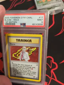PSA 9 Blaine 17/132 2000 Gym Challenge 1st Edition Holo Rare Pokemon Card SWIRL - Image 3