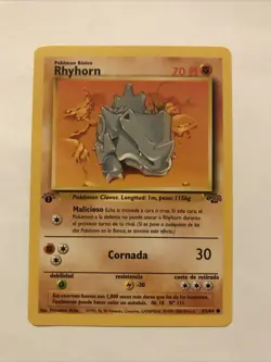 Rhyhorn Jungle 61/64 1st Edition Spanish Pokemon Card TCG NM - Image 1