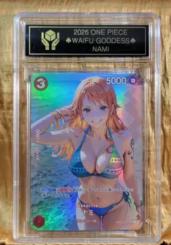 NAMI Waifu Goddess Prismatic Refractor Card CUSTOM MADE Black label - Image 2