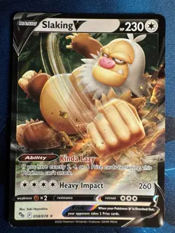 Pokemon Go Slaking V Rare Card 058/078 (LP) - Image 1