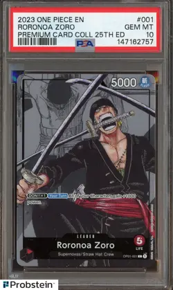 #2 2023 One Piece EN Premium Card Collection 25th Edition Roronoa Zoro PSA 10 - Image 1