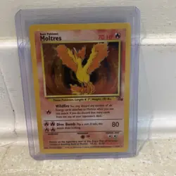 Pokemon Moltres 12/62 Fossil Holo Rare Unlimited 70 HP English 1999 Card - Image 1