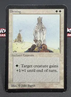 MTG Blessing- DAMAGED -Alpha Magic the Gathering Card # 007 - Image 1