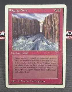 MTG Raging River- DAMAGED -Unlimited Edition Magic the Gathering Card # 169 - Image 1