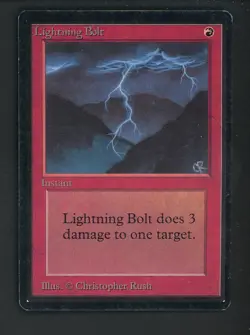 1993 MTG Magic The Gathering Beta Lightning Bolt - Image 1