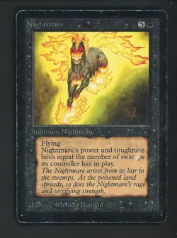 1993 MTG Magic The Gathering Beta Nightmare - Image 1