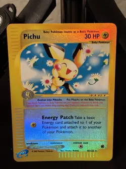 Pokemon TCG Pichu #58/165 Reverse Holo Foil CCG Expedition Holo - Image 1