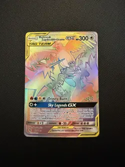 Moltres & Zapdos & Articuno GX 69/68 Rare Rainbow Hidden Fates Pokemon Near Mint - Image 1
