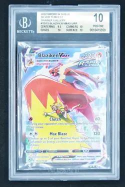 2022 Pokemon Sword & Shield Silver Tempest Trainer Blaziken VMAX #TG15 BGS 10 - Image 3