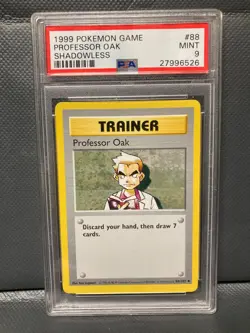 1999 POKEMON BASE SET SHADOWLESS #88 PROFESSOR OAK PSA 9 - Image 1
