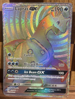 Pokemon Lapras GX Secret Rainbow Rare 151/149 TCG LP - Image 1