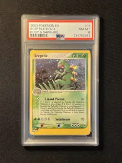 Sceptile 11/109 Ruby Sapphire Reverse Holo Rare 2003 Pokemon Card PSA 8 - Image 1