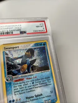 2003 POKEMON EX RUBY & SAPPHIRE #13 SWAMPERT-HOLO PSA 8 W/ SWIRL!!! - Image 3
