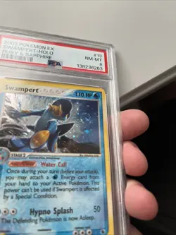 2003 POKEMON EX RUBY & SAPPHIRE #13 SWAMPERT-HOLO PSA 8 W/ SWIRL!!! - Image 4