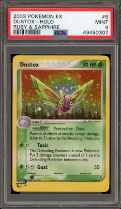 Pokemon Dustox EX Ruby & Sapphire Holo Rare #6 PSA 9 Mint - Image 1