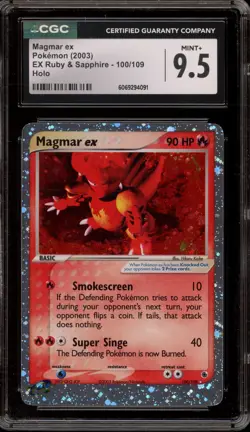 Pokemon Magmar ex EX Ruby & Sapphire Holo Ultra Rare #100 CGC 9.5 - Image 1