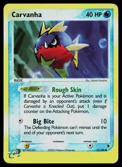 Pokemon Card - Carvanha Ruby & Sapphire 51/109 Reverse Holo Common - Image 1