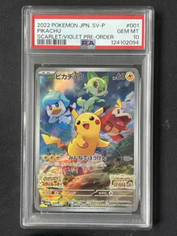 Pikachu 2022 Pokemon Scarlet & Violet Promo Japanese 001/SV-P PSA 10 - Image 1