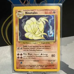 Pokemon Ninetales 12/102 Base Set Holo Rare BLACK FLAME ERROR Misprint - Image 1