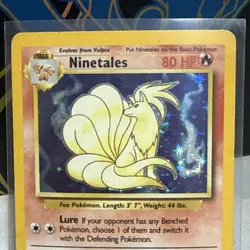 Pokemon Ninetales 12/102 Base Set Holo Rare BLACK FLAME ERROR Misprint - Image 2