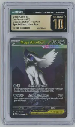 2025 Pokemon Mega Evolution SIR Mega Absol ex PRISTINE CGC 10 #180 - Image 1