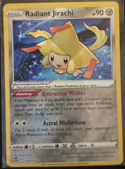 Pokemon TCG Radiant Jirachi 120/195 Radiant Rare Silver Tempest NM - Image 1
