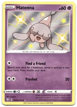 Hatenna SV054/SV122 Pokemon TCG SWSH Shining Fates Shiny Vault Holo MINT NM - Image 1