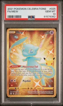 2021 POKEMON CELEBRATIONS #025 FULL ART/MEW PSA 10 - Image 1