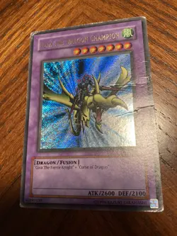 Yugioh MISPRINT Gaia The Dragon Champion LOB-125 GOLD Name Damaged/Played - Image 1