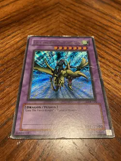 Yugioh MISPRINT Gaia The Dragon Champion LOB-125 GOLD Name Damaged/Played - Image 3