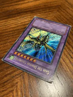 Yugioh MISPRINT Gaia The Dragon Champion LOB-125 GOLD Name Damaged/Played - Image 4