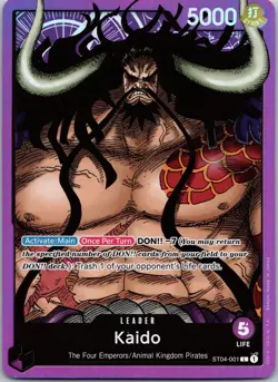 One Piece Card Game ST04-001 Kaido "Leader" NM Alt Art Foil - Image 1