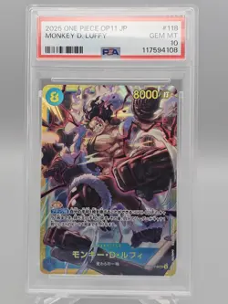 2025 One Piece JPN Monkey D. Luffy OP11-118 Secret Rare PSA 10 GEM MINT - Image 1