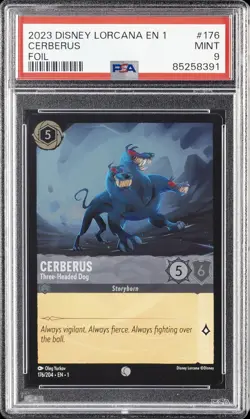2023 DISNEY LORCANA EN 1-THE FIRST CHAPTER CERBERUS - THREE-HEADED DOG PSA 9 - Image 1