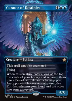 1x - Curator of Destinies - Borderless #305 - Foundations - NM MTG - Image 1