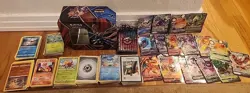 POKEMON CARD COLLECTION LOT IN TIN SOME UNCOMMON OVER 500 - Image 1