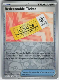Redeemable Ticket 156/159 Uncommon Journey Together Pokemon Reverse Holo NM - Image 1