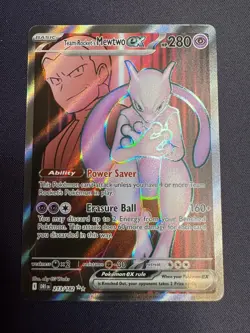 Team Rockets Mewtwo EX Ultra Rare 213/182 NM. Pokemon TCG Destined Rivals - Image 1