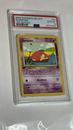 PSA 10 🚀 Slowpoke 1st Ed Pokemon Team Rocket MT 2000 67 Low pop - Image 2
