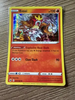 Entei 21/159 Holo Rare SWSH: Crown Zenith Pokemon TCG - Image 1