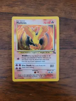 Pokemon TCG Moltres 12/62 Holo Unlimited Rare Fossil Set - LP - Image 1