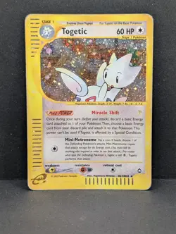 Togetic H27/H32 Aquapolis Holo Ultra Rare Pokemon TCG Nintendo Togepi HP+ - Image 1