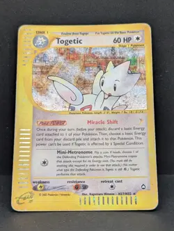 Togetic H27/H32 Aquapolis Holo Ultra Rare Pokemon TCG Nintendo Togepi HP+ - Image 3