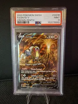 2023 Pokemon PSA 9 Entei V #GG36/GG70 SWSH Crown Zenith FA Galarian Gallery Mint - Image 1