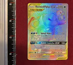 2019 Pokemon Blastoise & Piplup GX TAG TEAM 253/236, Sun & Moon, Cosmic Eclipse - Image 2